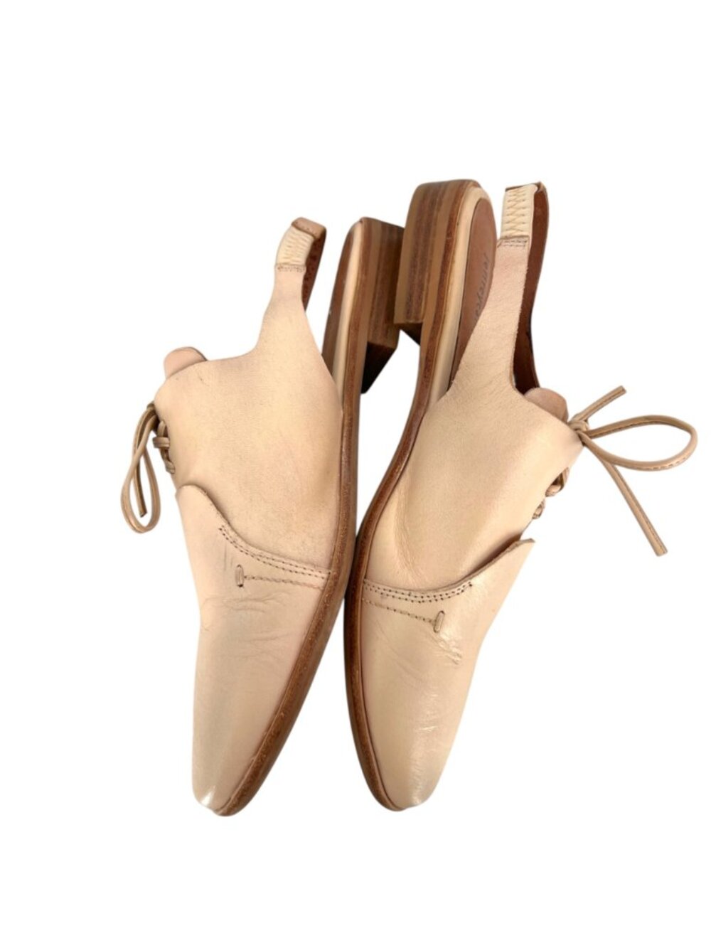 Jeffrey Campbell Beige Leather Slingback Oxford Shoes Size 9 Light Academia - Picture 3 of 14